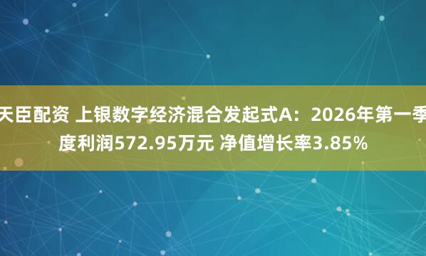 天臣配资 上银数字经济混合发起式A：2026年第一季度利润572.95万元 净值增长率3.85%